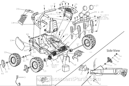 Page A Diagram and Parts List for 73180-9993  Power Wheels Ride-On ATVs